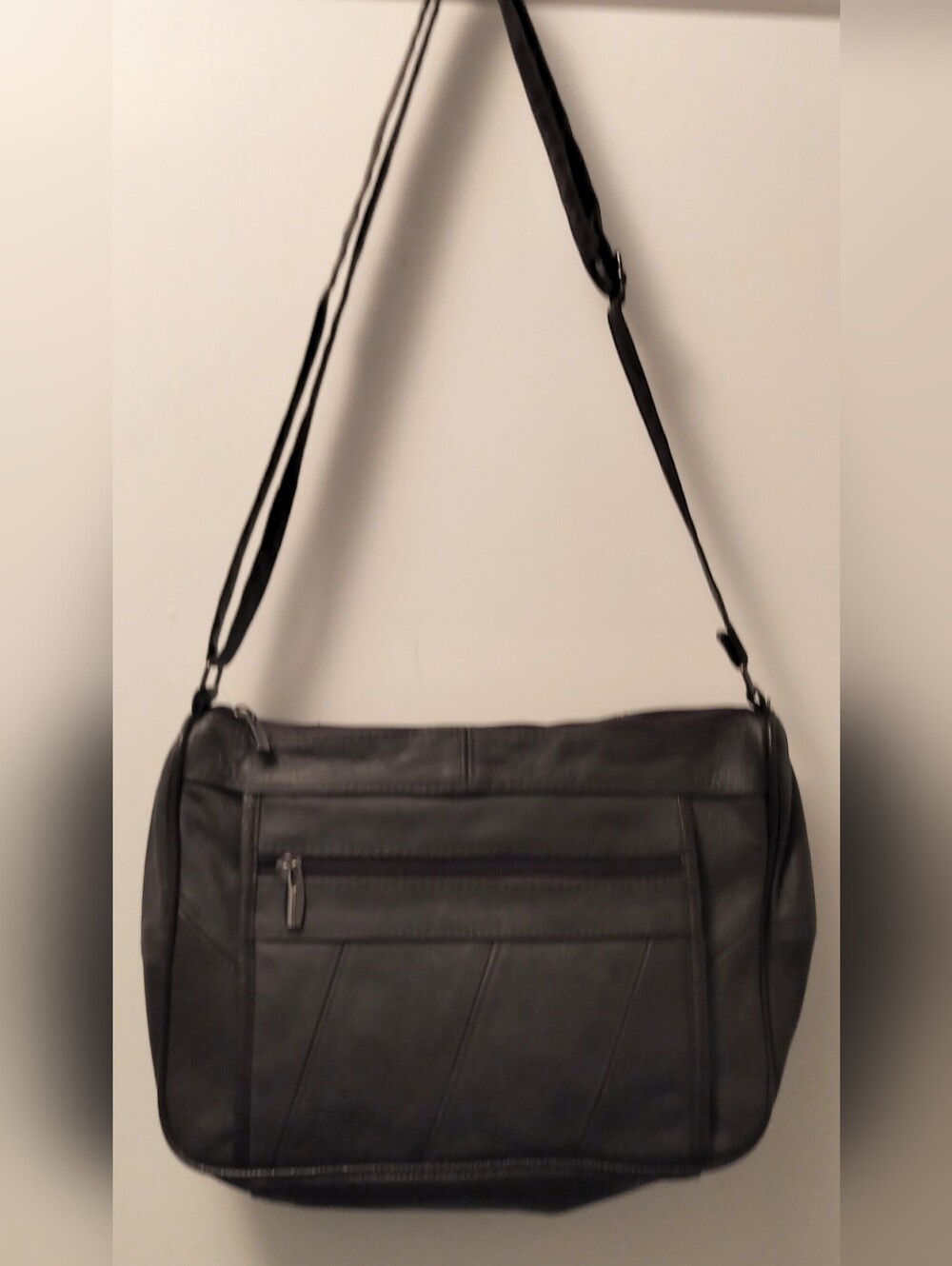 Chocolate Brown Leather And Faux Leather Mix Crossbody Or Shoulder Bag